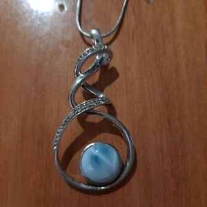 Marahlago Larimar Sterling Silver Dante Collection Necklace